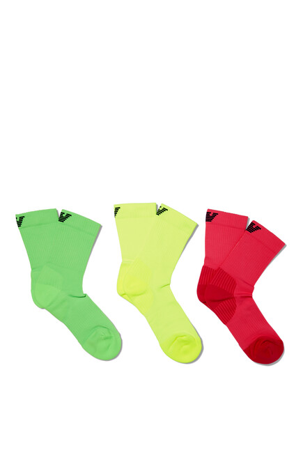 Fluo Sports Socks, Pack of 3